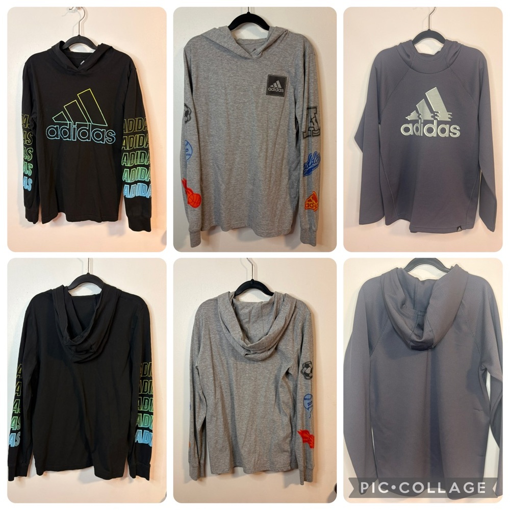 LOT of boys med/M ADIDAS hooded shirts